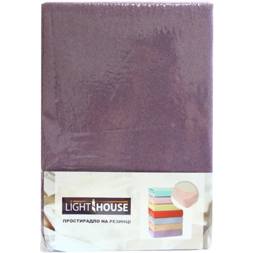 Простирадло на резинці LightHouse Terry Premium 160х200х25 см сливовий (46739)