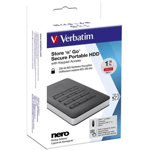 Внешний жесткий диск Verbatim KeyPad 1 TB (53401): Форм-фактор 2.5"