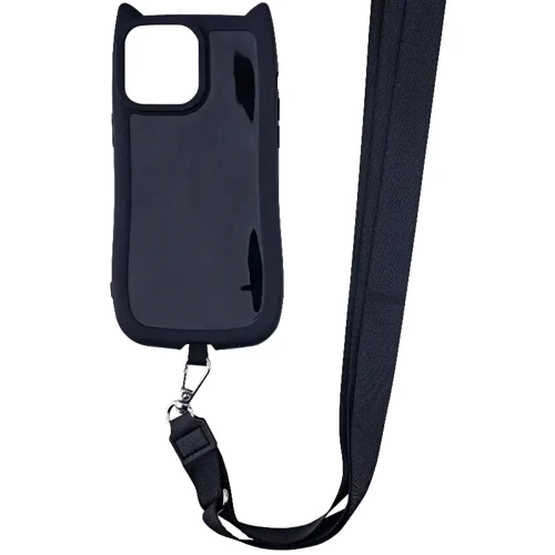 Чохол для iPhone TPU Case Getman Cat with straps Black for iPhone 14 Pro: Колір черный