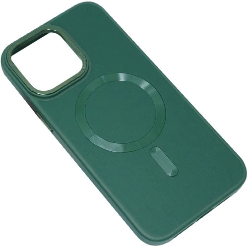 Чехол для iPhone TPU Case Bonbon Leather Metal Style with MagSafe Pine Green for iPhone 15 Pro Max: Тип аксессуара чехол