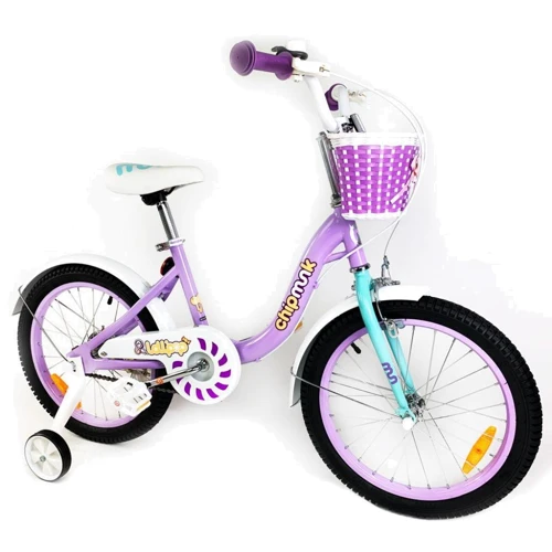 Велосипед детский RoyalBaby Chipmunk MM Girls 16", OFFICIAL UA, фиолетовый: Тормоза ободной (V-Brake)