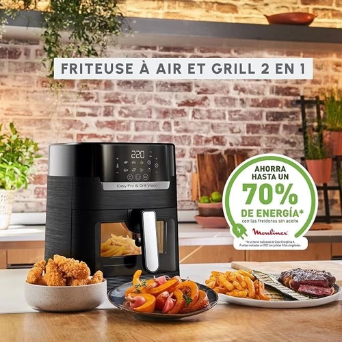 Фритюрница Moulinex Easy Fry&Grill Window EZ506820: Таймер есть