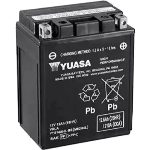 Мотоциклетный аккумулятор 12В Yuasa 6СТ-12 YTX14AHL-BS