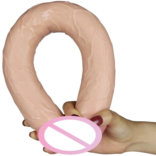 Двухсторонний фаллоимитатор LoveToy King-Sized Realistic Slim Ultra Double Dildo 17"