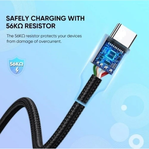 Кабель Ugreen Aluminum Braid USB Cable to USB-C 1m Black (60126) фото 4