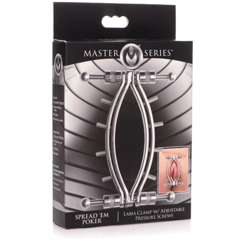 Зажим для половых губ Master Series Spread'Em Poker Vagina Clamp with Adjustable Pressure Screws