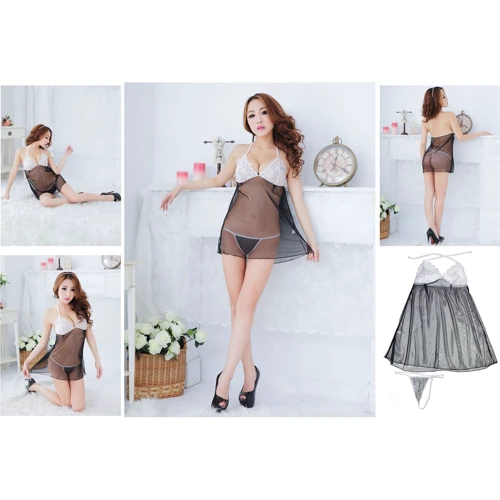 Пеньюар NDS 3029-5 One Size Вlack/White (8256)