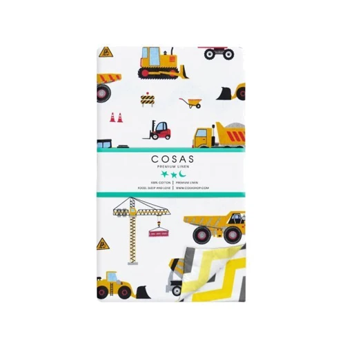 Комплект постельного белья Cosas на резинке Building Yellow El grey подростковый 155х215 см 90х200х20/ (BuildingYellow_El-grey_155)