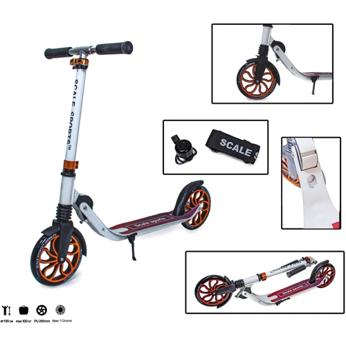 Двухколесный самокат Scale Sports SS-17. White (складная конструкция) 2092784442: Максимальная допустимая нагрузка, кг 90