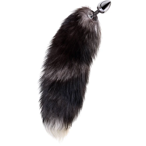Анальная пробка Metal By Toyfa с хвостом черно-бурой лисы