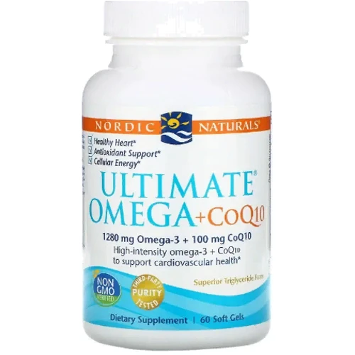 Nordic Naturals Ultimate Omega + CoQ10 1000 mg Омега Ультимейт с коэнзимом 60 гелевых капсул