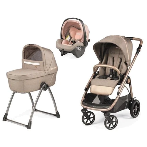 Коляска универсальная 3 в 1 Peg-Perego Veloce Belvedere SLK с подставкой к люльке розовое золото (PACK-VEL31SLK00011)