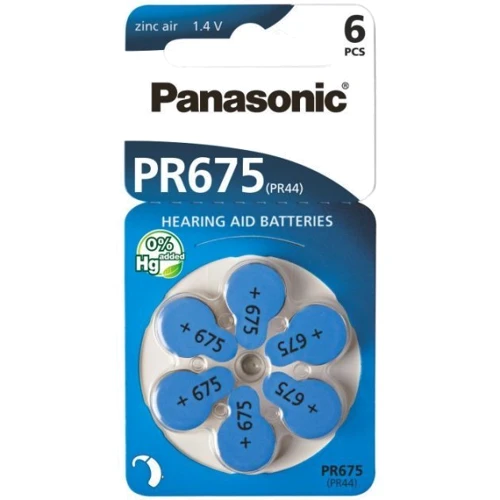 Panasonic ZA675 bat(1.4B) PR44 Zinc Air 6шт (PR-675H/6LB)