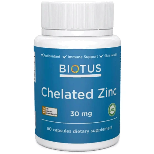 Biotus Chelated Zinc 30 mg Хелатный Цинк 60 Капсул