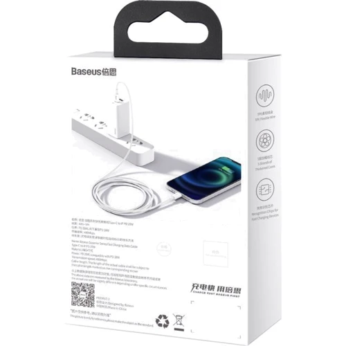 Кабель Baseus Cable USB-C to Lightning Superior Series PD 20W 1m White (CATLYS-A02) фото 11