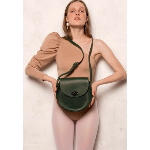 Жіноча сумка-сетчел The Wings зелена (TW-RoundBag-green-crz): Застібка Механічна