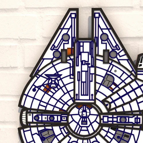 Деревянная картина-раскраска Wortex Woods Сокол Тысячелетия 35х27 (3DP40004)