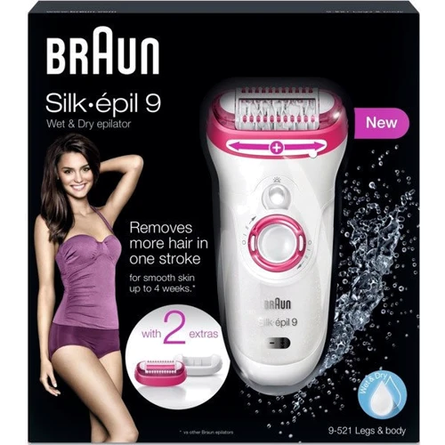 Эпилятор Braun SE 9521: Цвет белый / розовый