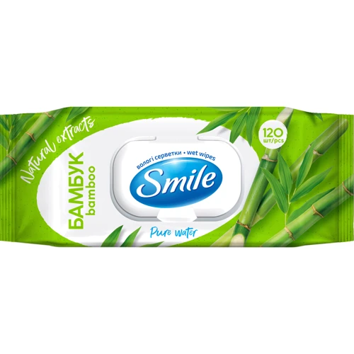 SMILE Daily Вологі серветки з екстрактом бамбука 120 шт