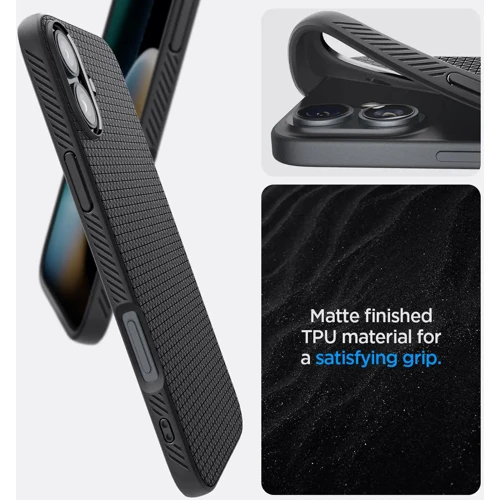 Чехол для iPhone Spigen Liquid Air Matte Black (ACS08194) for iPhone 16 фото 14