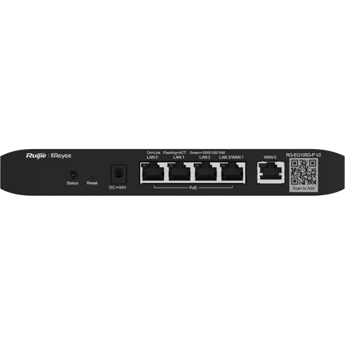 Маршрутизатор Wi-Fi Ruijie Networks RG-EG105G-P V2: Количество LAN портов 5