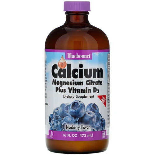Bluebonnet Nutrition, Liquid Calcium Magnesium Citrate Plus Vitamin D3, Natural Blueberry Flavor, 16 fl oz (472 ml) (686)