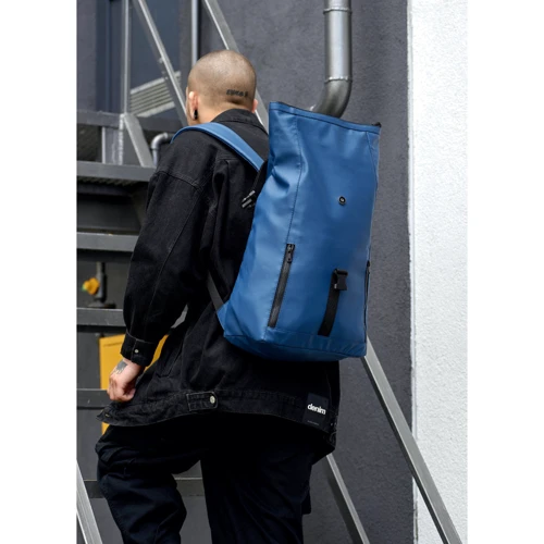Чоловічий рюкзак Sambag RollTop One синій (24208016m): Застібка Молния