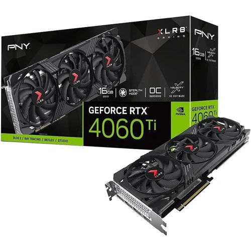 Видеокарта PNY GEFORCE RTX 4060 Ti 16GB XLR8 Gaming VERTO Overclock Triple Fan Edition DLSS 3 (VCG4060T16TFXPB1-O)