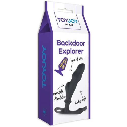 Массажер простаты Backdoor Explorer, 12x2.5 см, черный