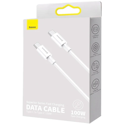 Кабель Baseus Cable USB-C to USB-C Superior Series PD 100W 2m White (CATYS-C02) фото 4