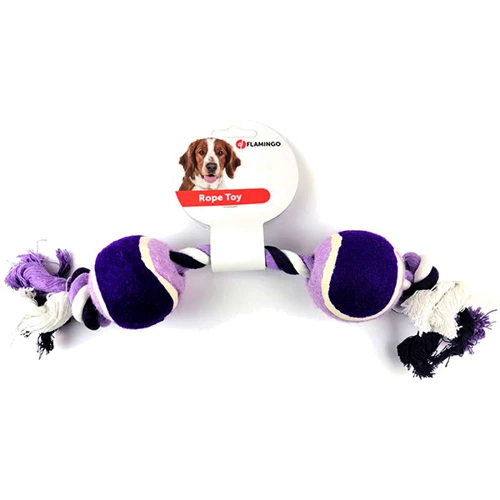 Игрушка для собак Flamingo Cotton Rope Duotennis канат с двумя мячами (44219)