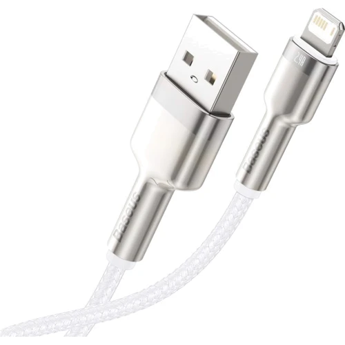 Кабель Baseus USB Cable to Lightning Cafule Metal 2.4A 1m White (CALJK-A02) фото 3