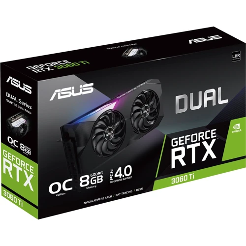 Видеокарта ASUS DUAL-RTX3060TI-O8G-V2: Объем памяти, Гб 8
