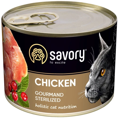 Влажный корм Savory для стерилизованных котов с курицей 200 г (30754)