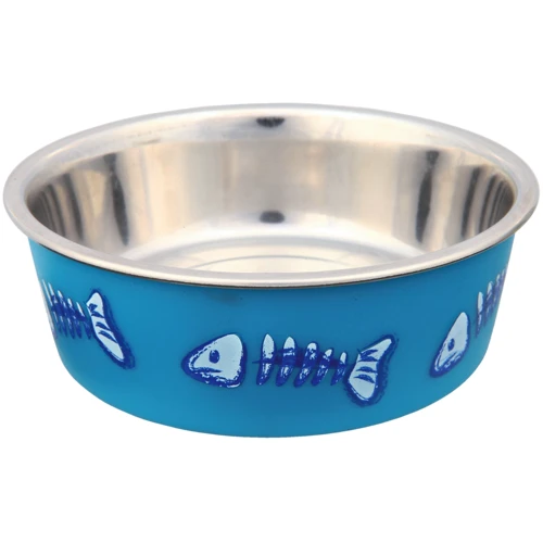 Миска Trixie для котов металлическая на резине с пластиковым покрытием 0.25 л 12 см (4011905252704): Материал Резина, Металл