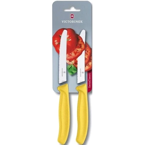 Victorinox (6.7836.L118B) SwissClassic Tomato&Sausage 11см волн. желтый 2шт