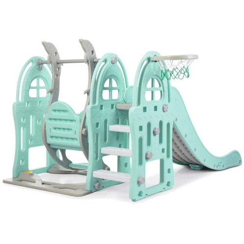 Дитяча гірка-гойдалка Bambi WM19017-4-2 (grey / blue) фото 3