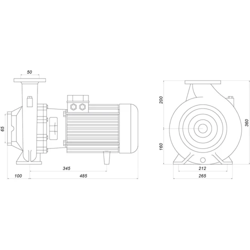 Поверхностный центробежный насос SAER IR 50-200B 11 кВт (70 м3/ч, 58 м) фото 4