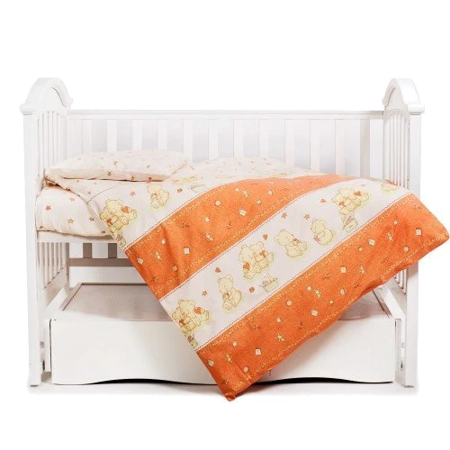 Сменная постель 3 эл. Twins Comfort 3051-C-018, Мишки со звездочкой, терракотовая