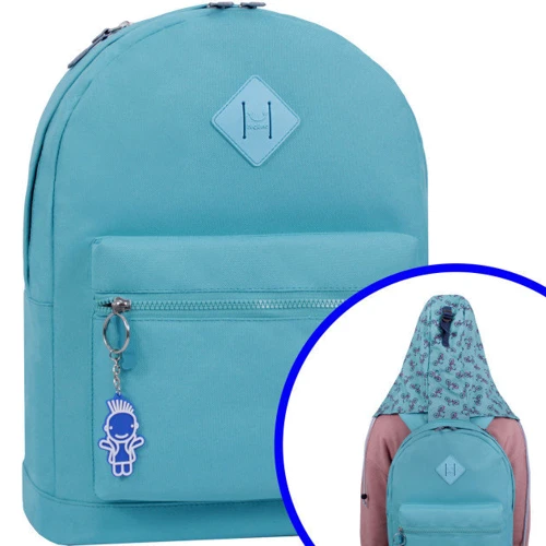 Рюкзак Bagland Hood W/R 17 л. бирюза 446 (0054466): Спинка Мягкая (без ребер жесткости)