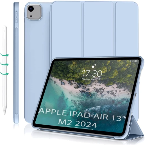 Аксессуар для iPad BeCover Tri Fold Soft TPU Silicone Light Blue for iPad Air 13 (2024 / 2025) (711741): Особенности Складывается в подставку, Надежная защита от царапин и загрязнений, Удобно держать в руке, Стильный внешний вид, Стильный дизайн, Приятен на ощупь