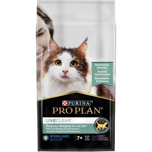 Сухой корм для котов Purina ProPlan LiveClear Sterilised для стерилизованных старше 7 лет с индейкой 1.4кг (12466177)
