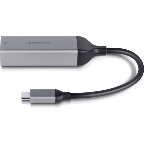 Адаптер REAL-EL Adapter USB-C to RJ45 CE-150 Space Grey (EL123110004) фото 4