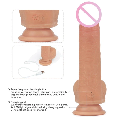 Вибратор с ротацией и подогревом LoveToy Dual-Layered Silicone Nature Cock Anthony 8.5" Flesh