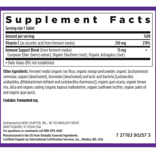 New Chapter Fermented Vitamin C Ферментований вітамін С 30 таблеток: Тип Витамин C