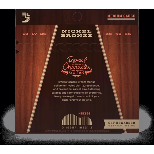 Струна для гітар Струни для акустичної гітари D&ADDARIO NB1356: В комплекті Набір з 6 струн