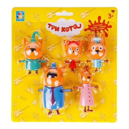 Три кота: игровой набор из пяти фигурок (Коржик+Карамелька+Компот+Мама+Папа): Тип Набор игровых фигурок