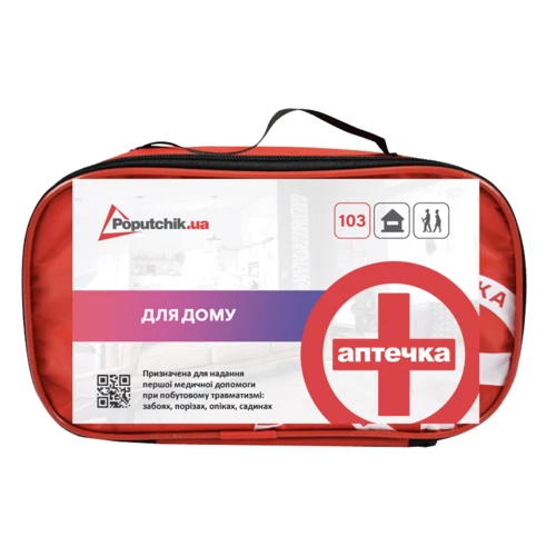 

Аптечка Poputchik Медицинская для дома мягкий футляр 25х12х15 см красная (02-041-М)