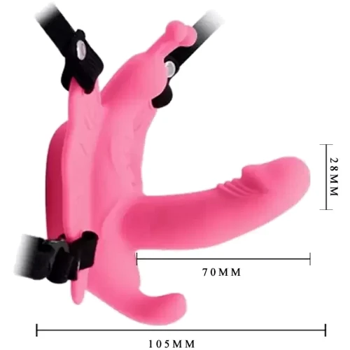 Вибро-стимулятор бабочка с пультом ДУ BAILE - ULTRA PASSIONATE HARNESS, BW-022045W