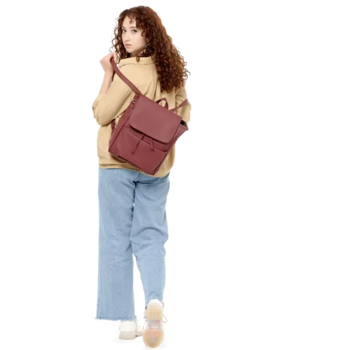 Женский рюкзак Sambag Loft MEN бордо (22220005): Стиль Повседневный (Casual)